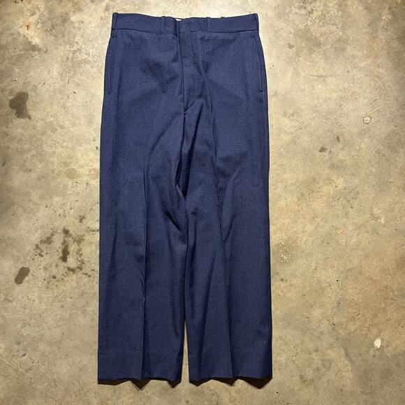 Vintage 60s US Air Force Navy Wool Military Trousers 33x28 - Picture 1 of 5